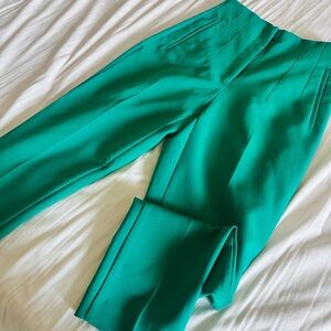 Zara Emerald High-Waist Pleated Trousers